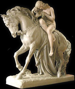 Lady Godiva på hesteryg figur